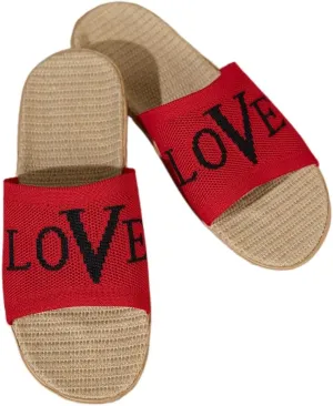Slipper For Women Flats Love Pattern Summer Comfort Home Resort Vacation Slides