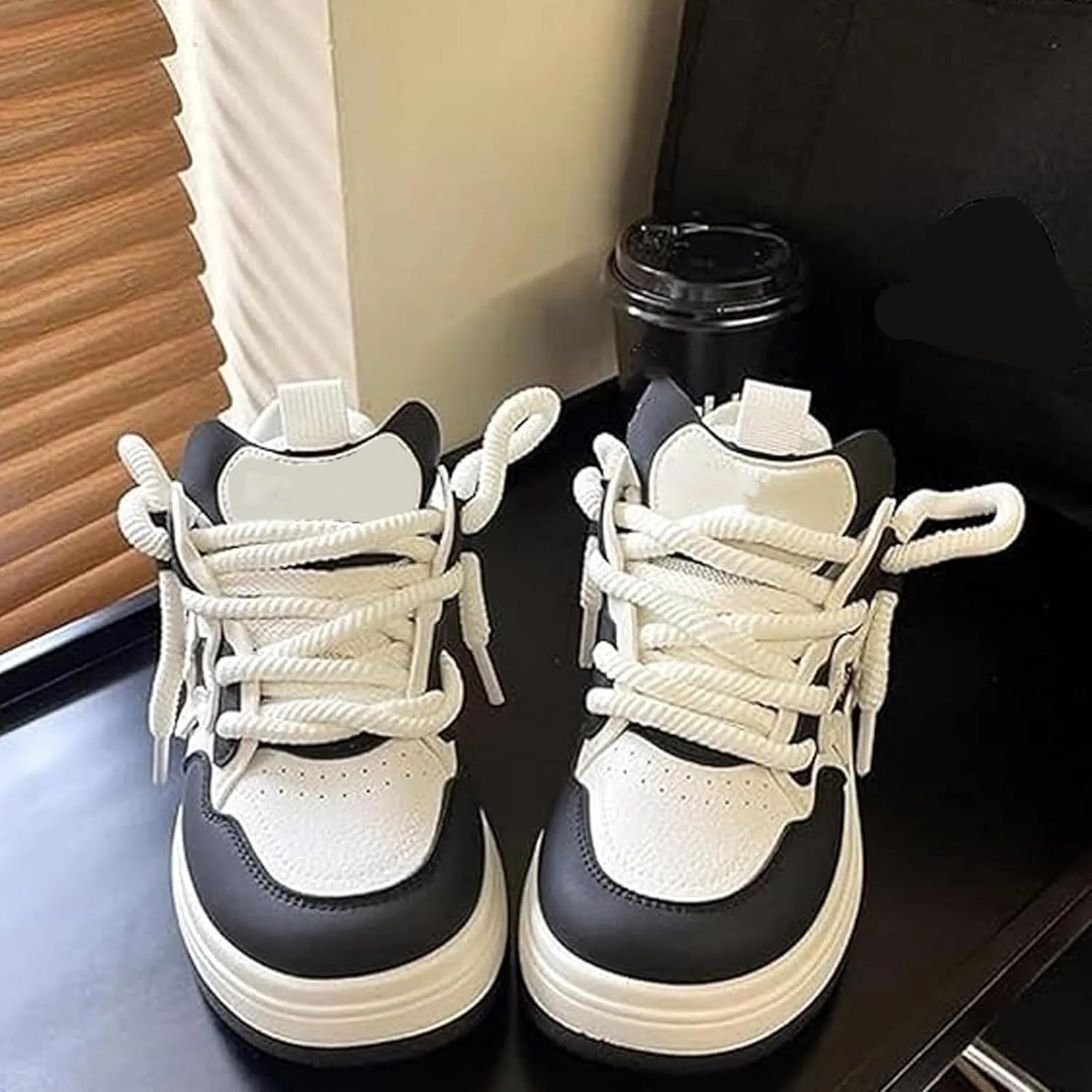 Star Shoes Comfortable Women's Y2k Chunky Sneakers, Cute Big Toe Creamy Platform, Stylish Casual Shoes for Sports
