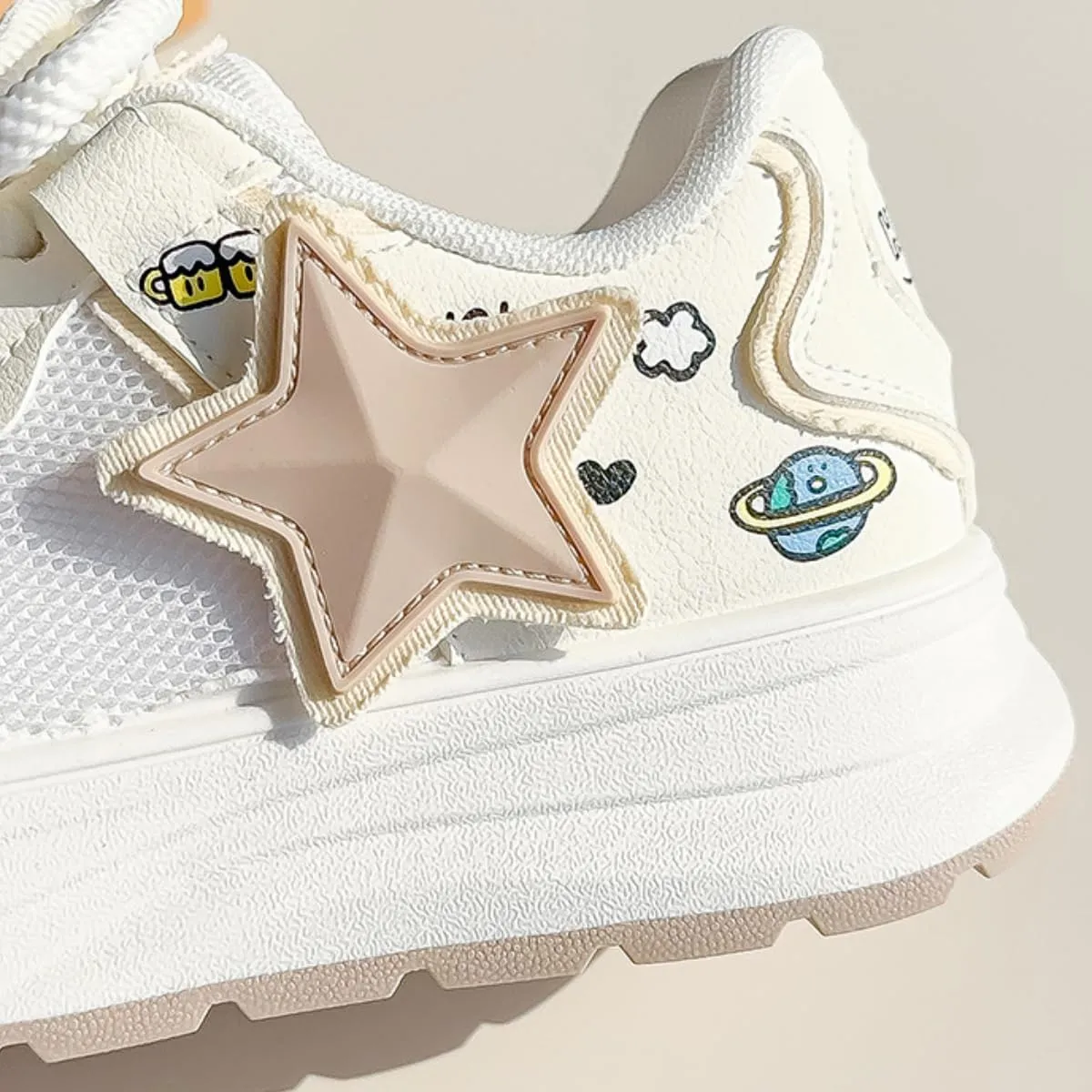 Star Sneakers Chunky Platform Women and Girl's Skate Shoes Chic Y2k Casual Preppy Student Back School, Travel, Sport