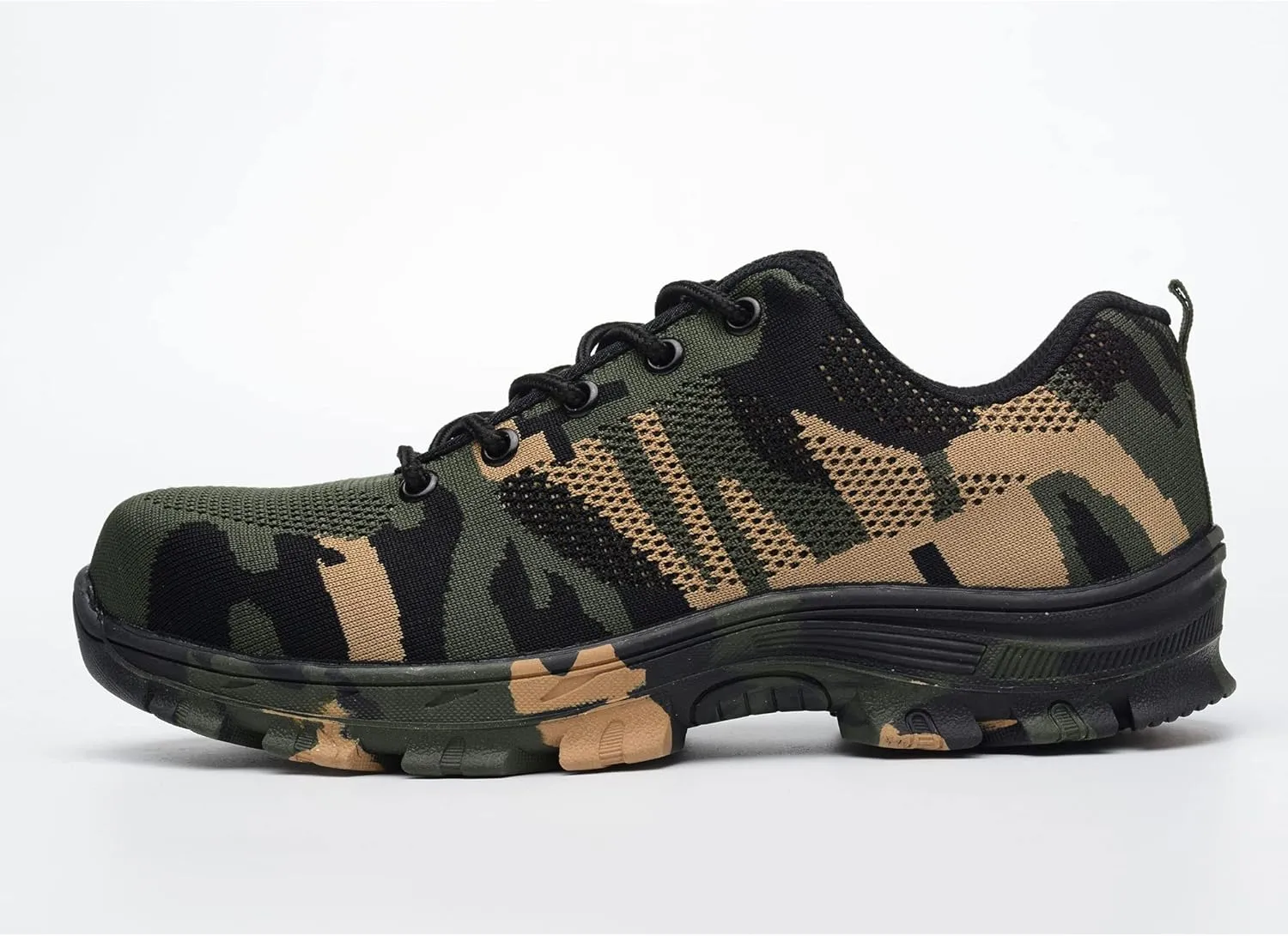 Steel Toe Safety Shoes for Men Women Breathable Industrial Sneakers Anti-Pierce Work Shoes Lightweight Camouflage Outdoor Shoes