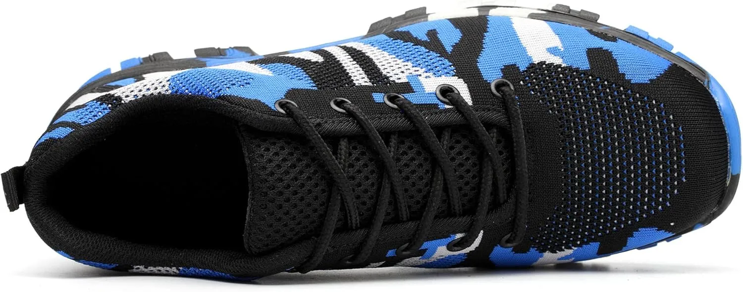 Steel Toe Safety Shoes for Men Women Breathable Industrial Sneakers Anti-Pierce Work Shoes Lightweight Camouflage Outdoor Shoes