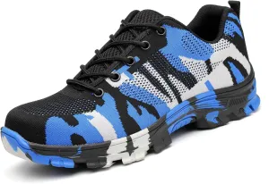 Steel Toe Safety Shoes for Men Women Breathable Industrial Sneakers Anti-Pierce Work Shoes Lightweight Camouflage Outdoor Shoes