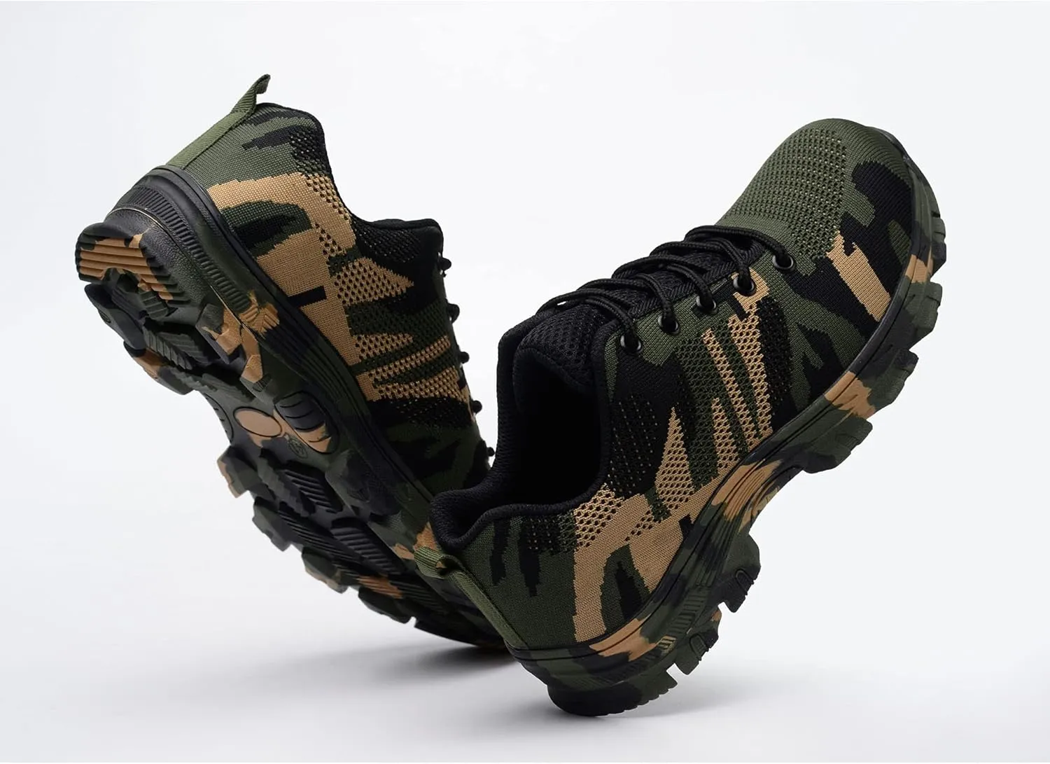 Steel Toe Safety Shoes for Men Women Breathable Industrial Sneakers Anti-Pierce Work Shoes Lightweight Camouflage Outdoor Shoes