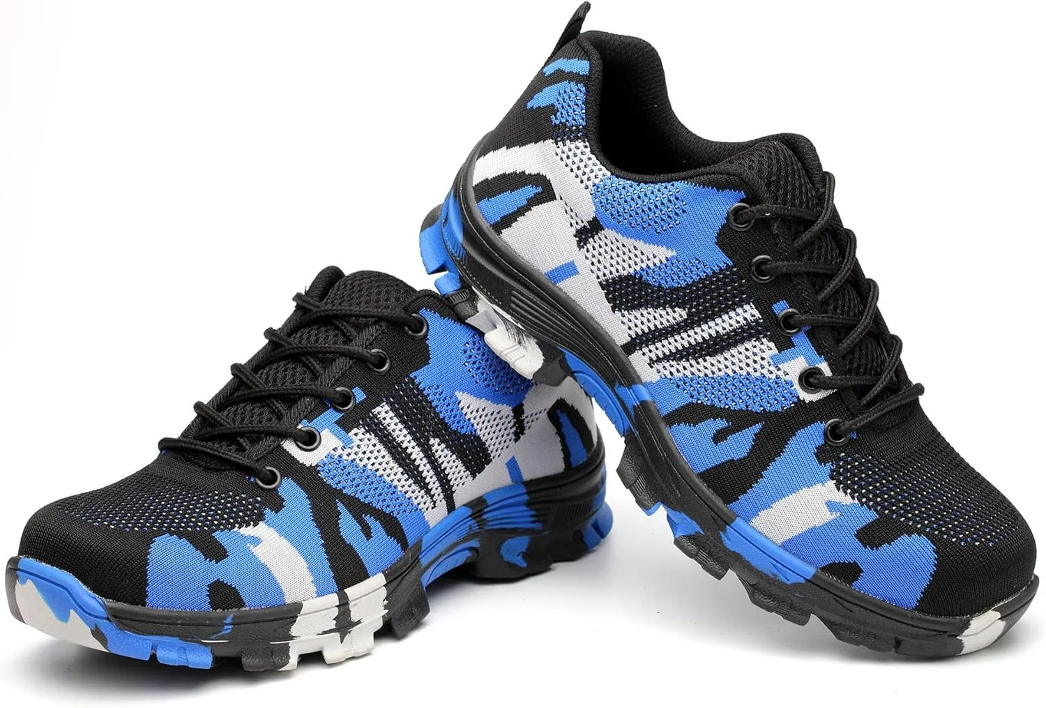 Steel Toe Safety Shoes for Men Women Breathable Industrial Sneakers Anti-Pierce Work Shoes Lightweight Camouflage Outdoor Shoes