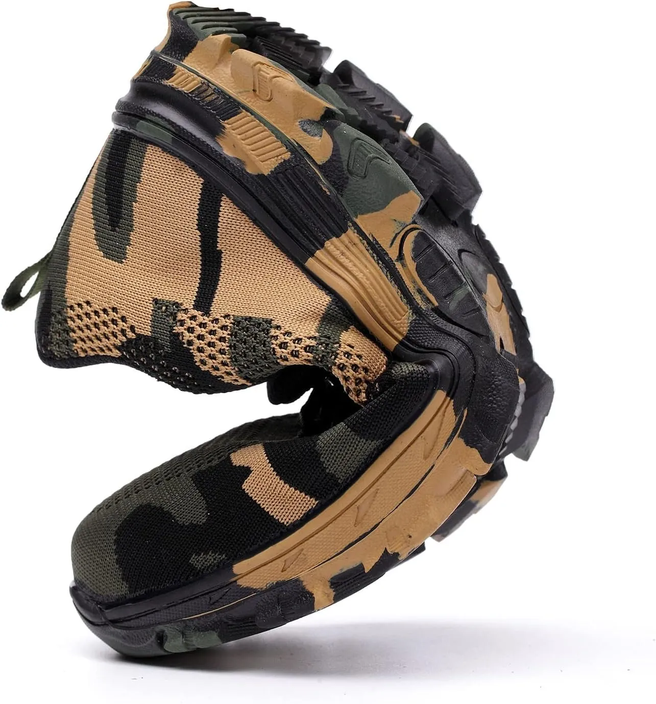 Steel Toe Safety Shoes for Men Women Breathable Industrial Sneakers Anti-Pierce Work Shoes Lightweight Camouflage Outdoor Shoes
