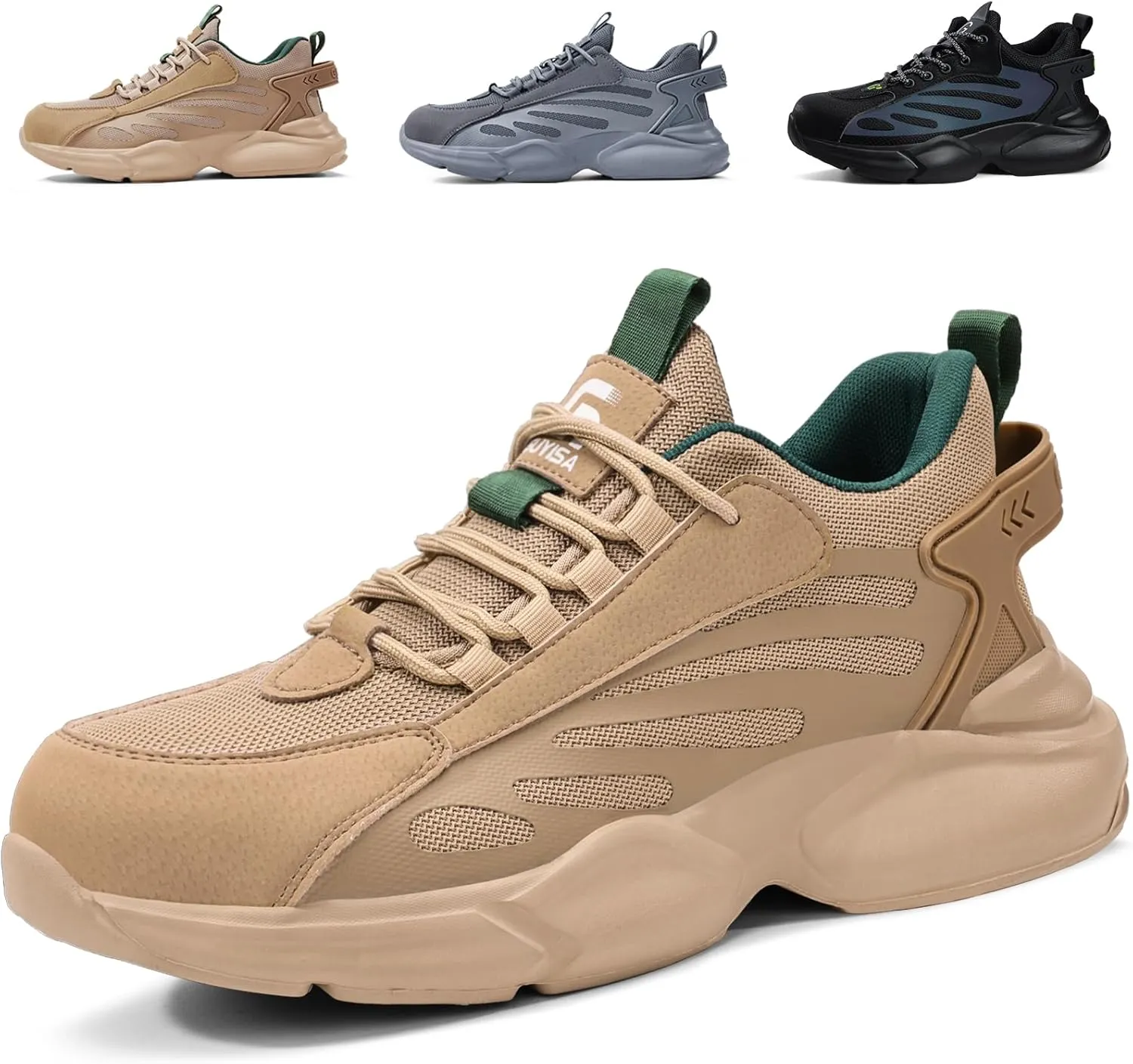 Steel Toe Shoes for Men Lightweight Work Shoes Construction Industrial Work Tennis Shoes Safety Shoes Comfortable Steel Toe Sneakers for Men Women