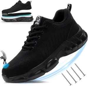 Steel Toe Shoes for Men Women Lightweight Work Shoes for Men Indestructible Safety Shoes Comfortable Steel Toe Sneakers Industrial Construction Shoes Mens Steel Toe Tennis Shoes