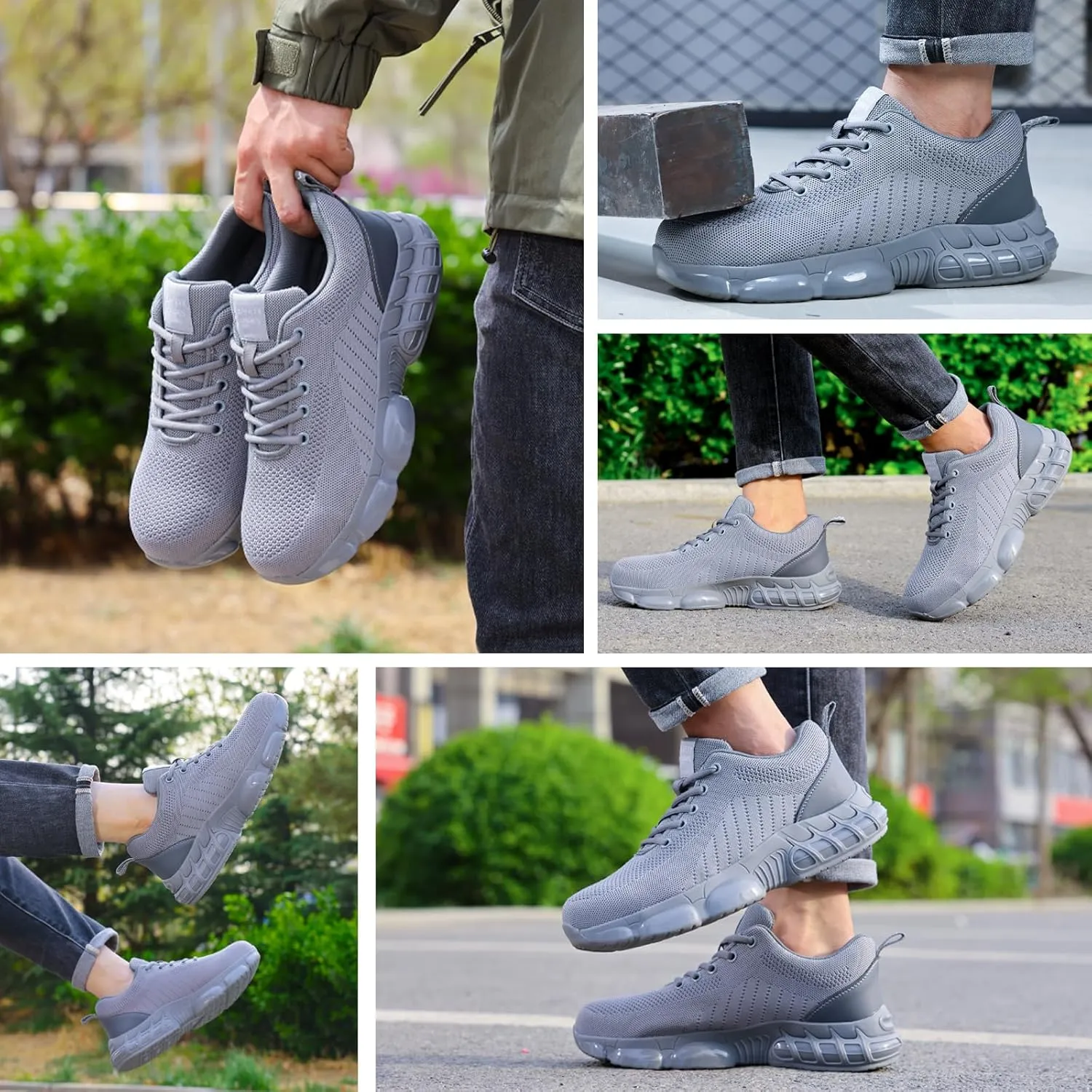 Steel Toe Shoes for Men Women Lightweight Work Shoes for Men Indestructible Safety Shoes Comfortable Steel Toe Sneakers Industrial Construction Shoes Mens Steel Toe Tennis Shoes