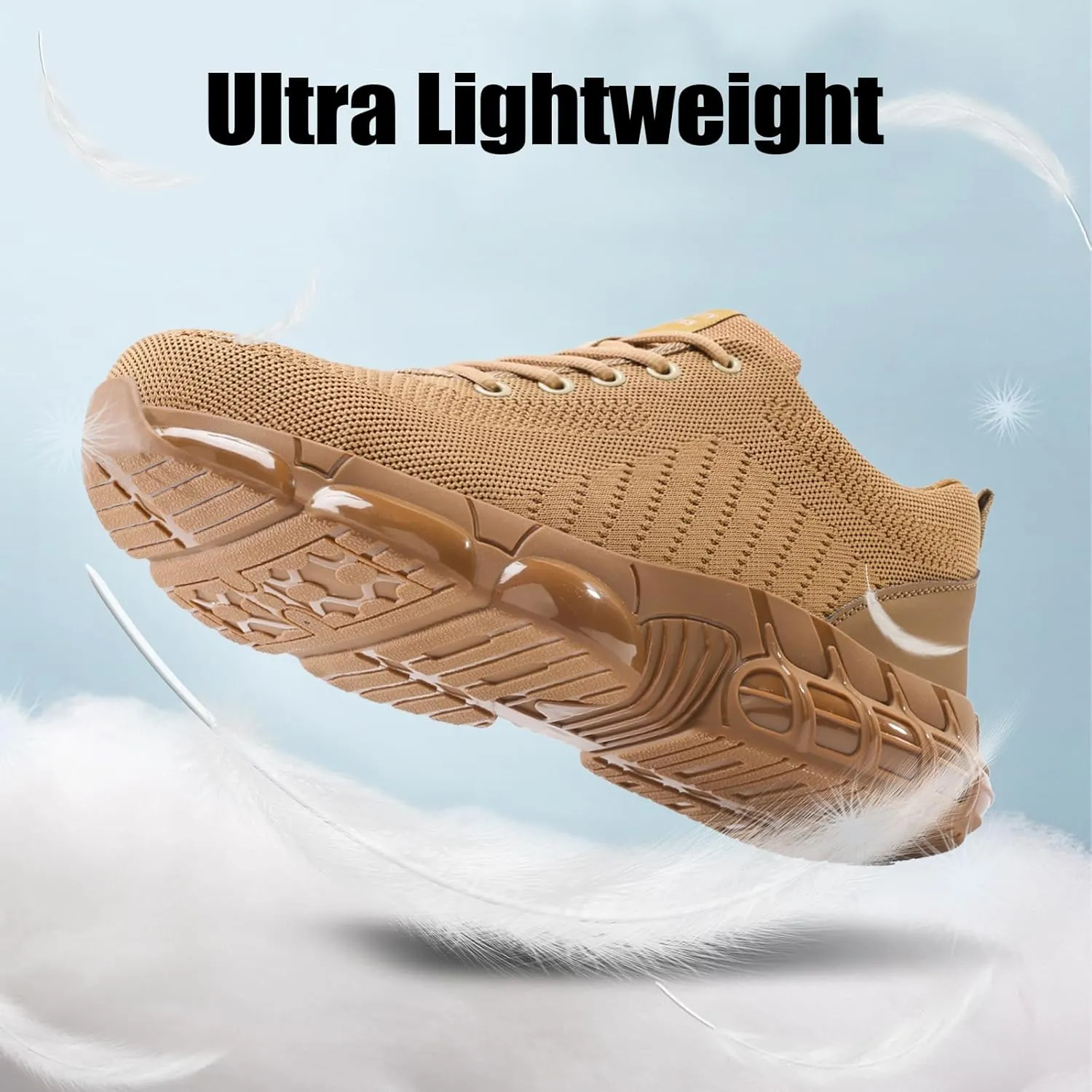Steel Toe Shoes for Men Women Lightweight Work Shoes Indestructible Safety Sneakers Comfortable Steel Toe Sneakers Mens Work Tennis Shoe for Industrial Construction