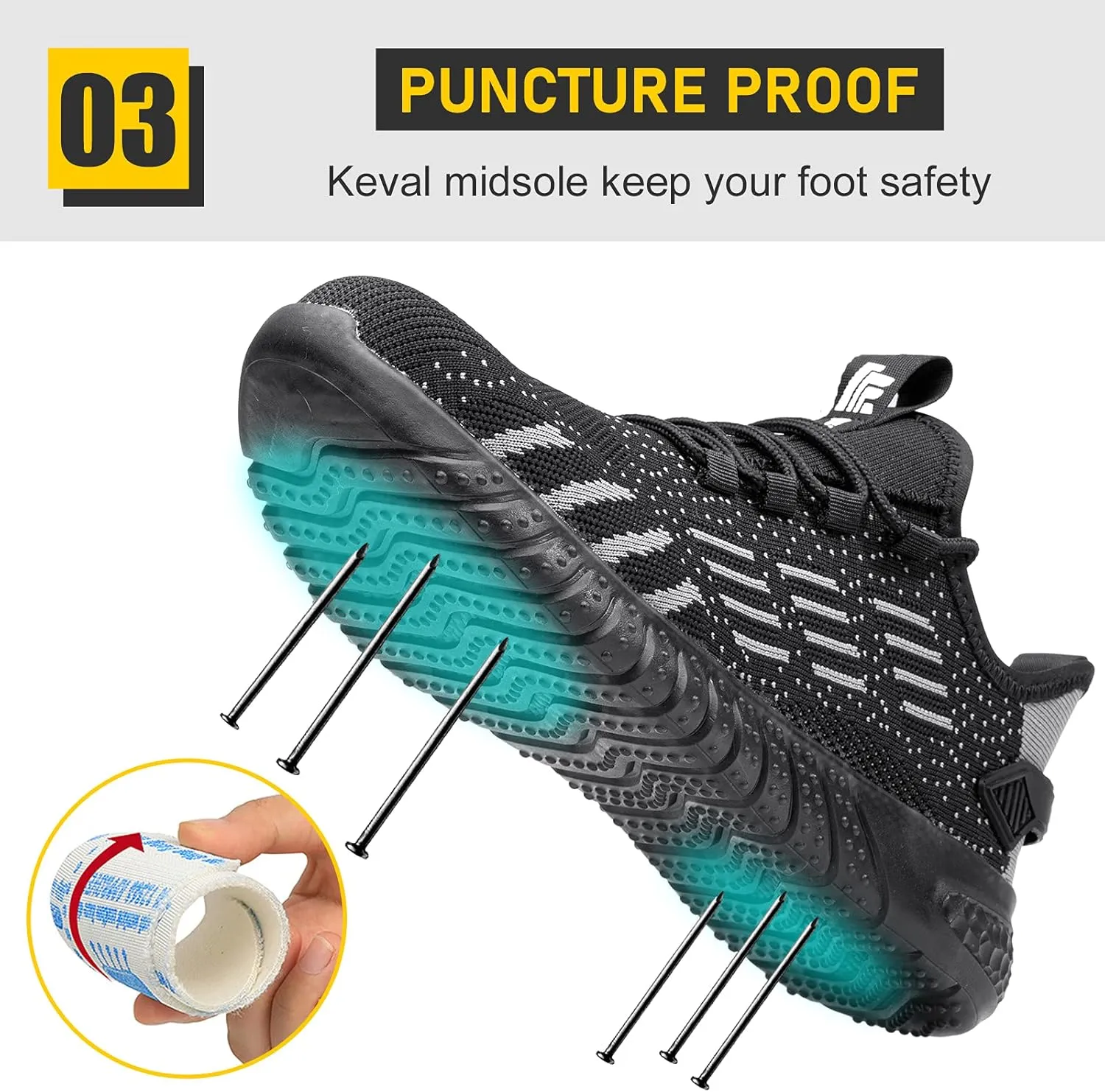 Steel Toe Shoes for Men Work Women Lightweight Air Cushion Sneakers Slip Resistant Safety Work Boots Indestructible Shoes