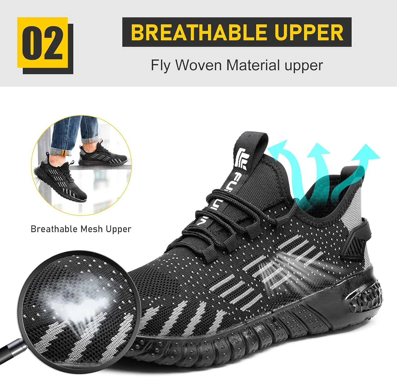 Steel Toe Shoes for Men Work Women Lightweight Air Cushion Sneakers Slip Resistant Safety Work Boots Indestructible Shoes