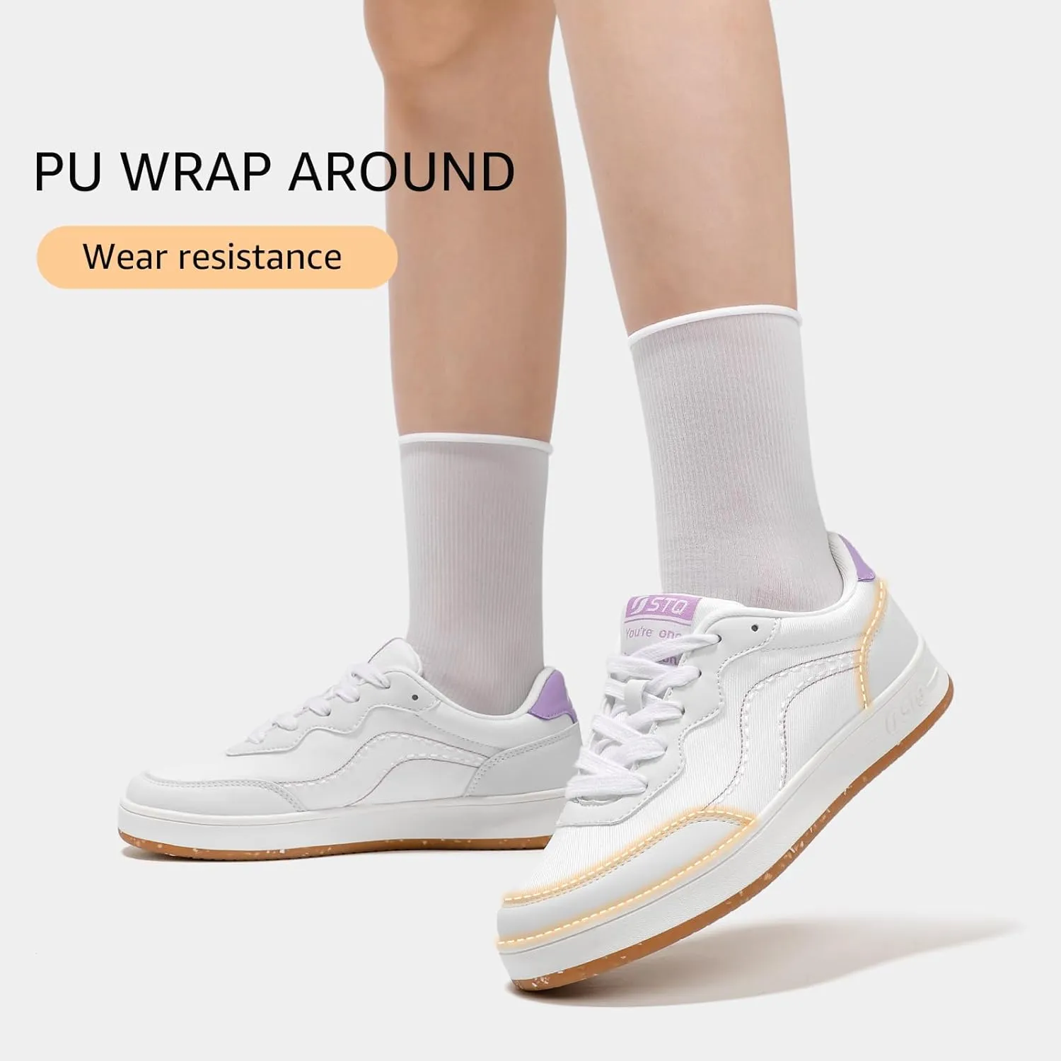 STQ Canvas Shoes for Women Lace Up Tennis Shoes Non Slip Comfortable Walking Sneakers