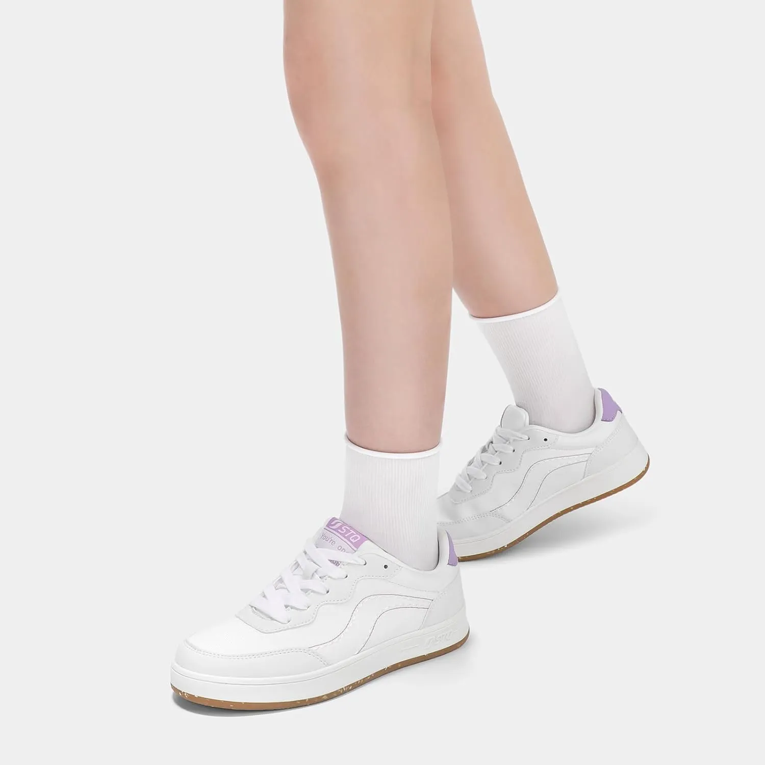 STQ Canvas Shoes for Women Lace Up Tennis Shoes Non Slip Comfortable Walking Sneakers