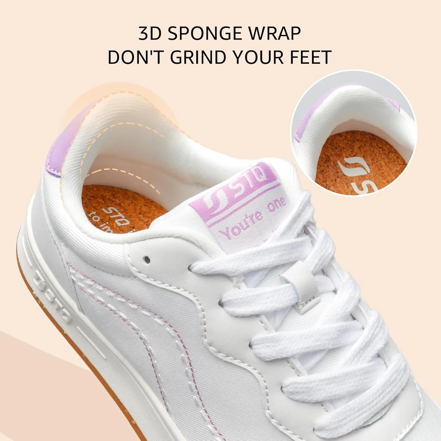 STQ Canvas Shoes for Women Lace Up Tennis Shoes Non Slip Comfortable Walking Sneakers