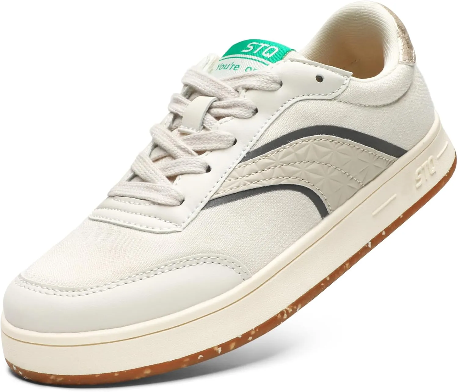 STQ Womens Skate Shoes Lace Up Fashion Walking Sneakers Non Slip Comfortable Canvas Shoes