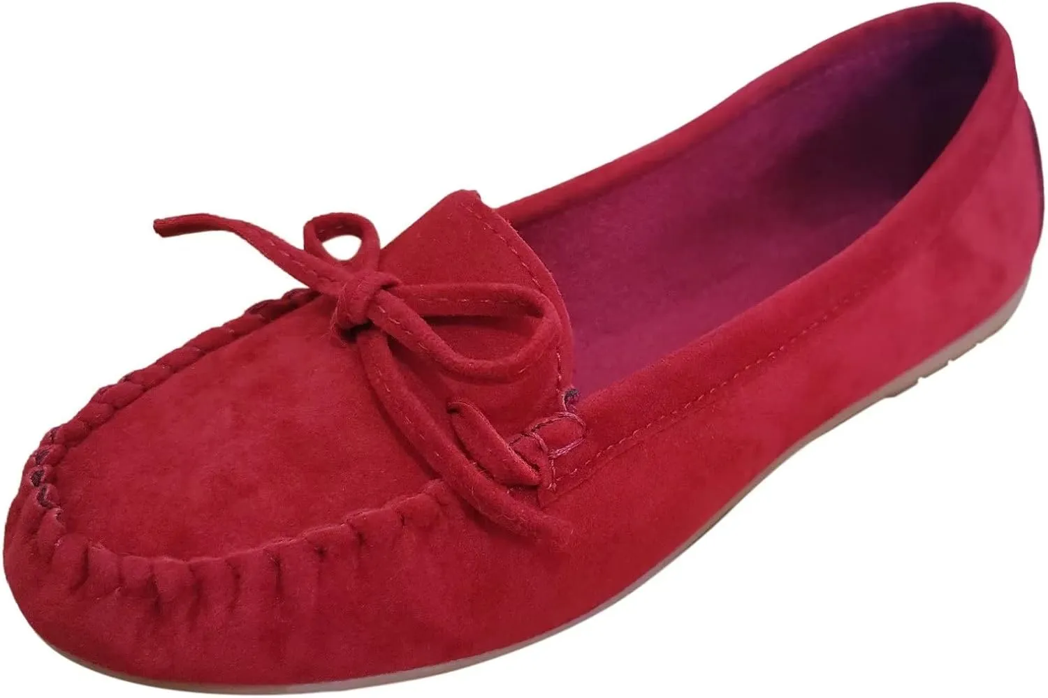 Sunporx Moccasin Shoes for Women Casual Bowknot Penny Loafers Womens Moccasin Slippers Driving Moccasins Shoes Suede Slip on Flat Shoes