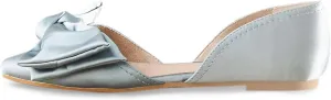 Tang'scuisins Women Bowknot Closed Toe D'orsay Flats Slip on Light Weight Heeled Sandals Elegant Wedding Party Dance Shoes Size 4-16 US