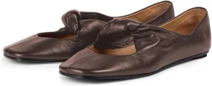 Tang'scuisins Women Stylish Slip on Frilled Knot Lightweight Ballet Flats Closed Round Toe Flats Dress Working Daily Casual Shoes Size 4-16 US