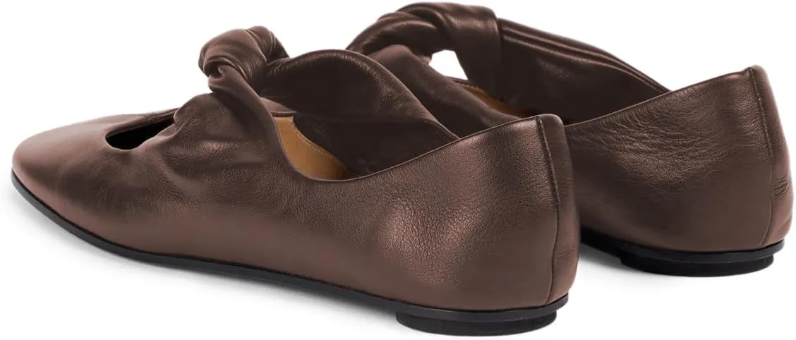 Tang'scuisins Women Stylish Slip on Frilled Knot Lightweight Ballet Flats Closed Round Toe Flats Dress Working Daily Casual Shoes Size 4-16 US