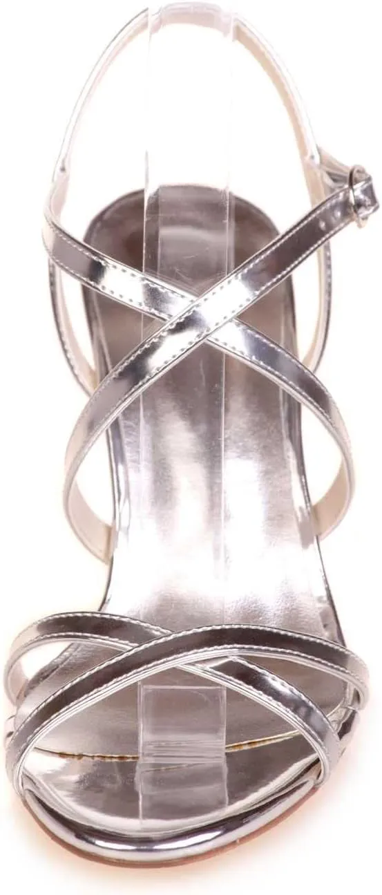 TarfiC Women Pumps, Round Toe Open Toe Buckle High Heel 3.34 inch/8.5cm Party Stiletto Heels Shoes Matte