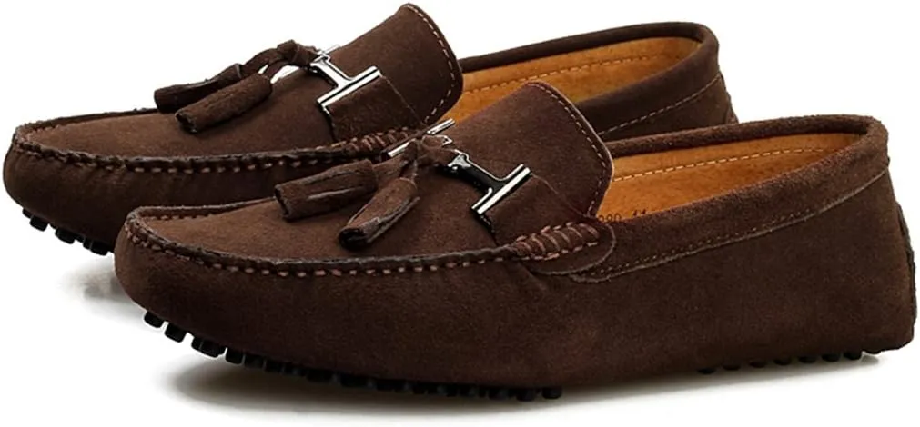 TDA Men's New Tassel Suede Driving Loafers Penny Boat Shoes