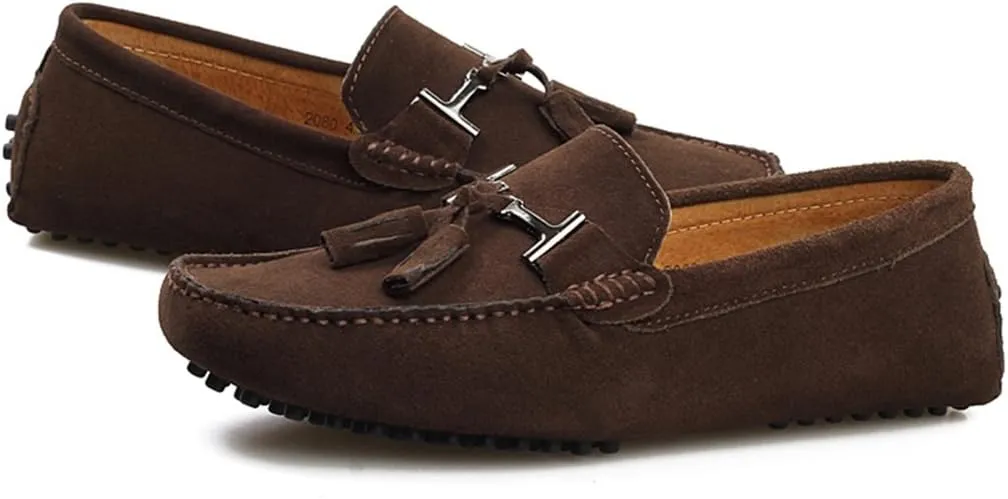 TDA Men's New Tassel Suede Driving Loafers Penny Boat Shoes