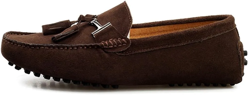 TDA Men's New Tassel Suede Driving Loafers Penny Boat Shoes