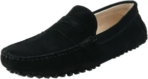 TDA Men's Stripe Multi Color Hot Black Suede Moccasin Loafers Boat Shoes 10.5 M US