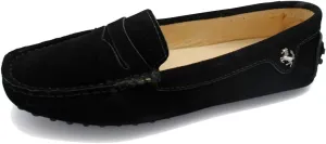 TDA Womens Comfortable Black Suede Leather Driving Walking Running Boat Loafers Moccasins Flats Multi Colored 7 M US