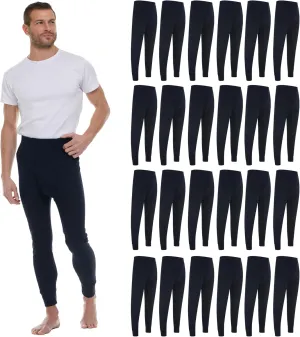 Thermal Pants for Men, Long Johns Mens Underwear Bulk Wholesale, Cotton, Solid Colors, Shelter Donations