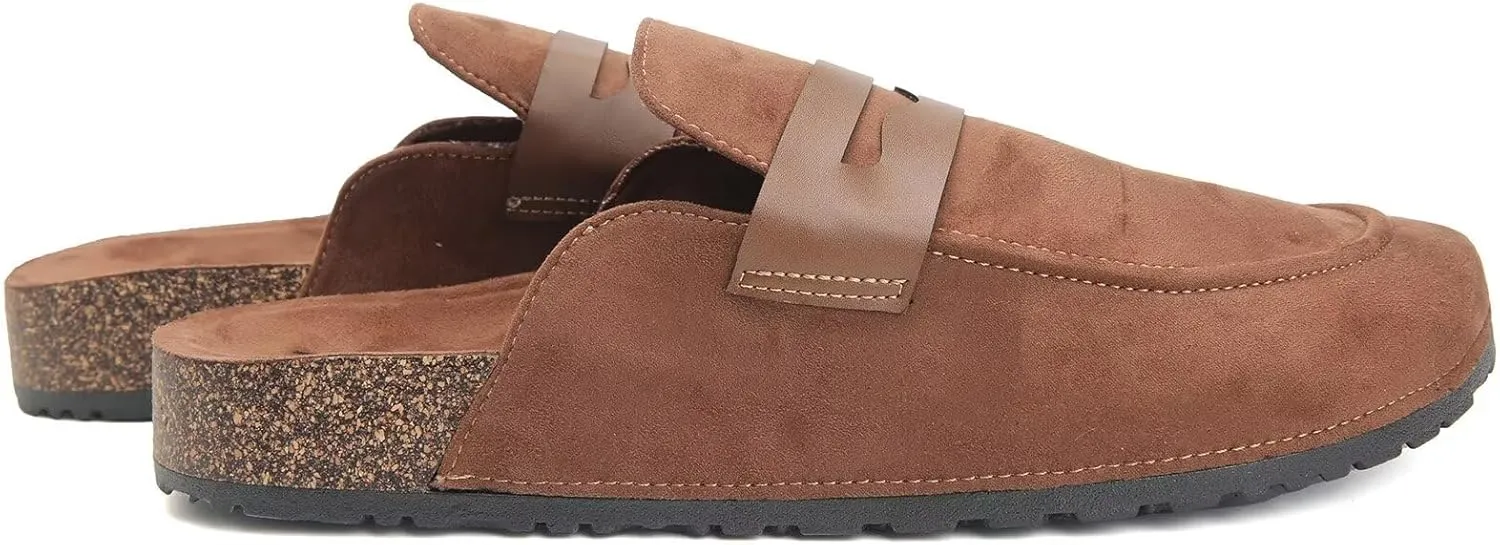 Torotto Women's Suede Clogs Cork Footbed Mules Comfort Potato Shoes with Arch Support Backless Loafers