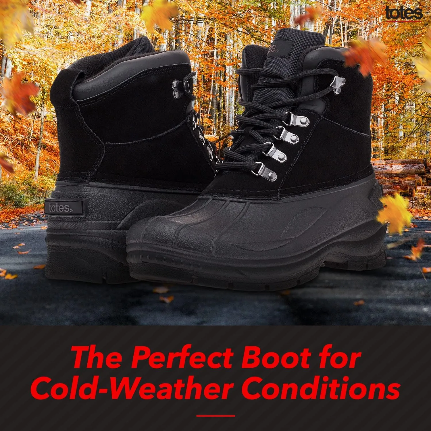 totes Men's Mike Waterproof Snow Winter Boots