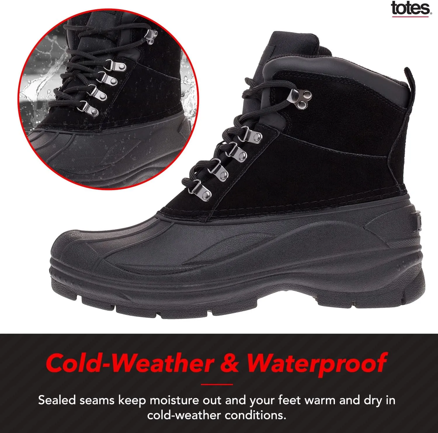 totes Men's Mike Waterproof Snow Winter Boots