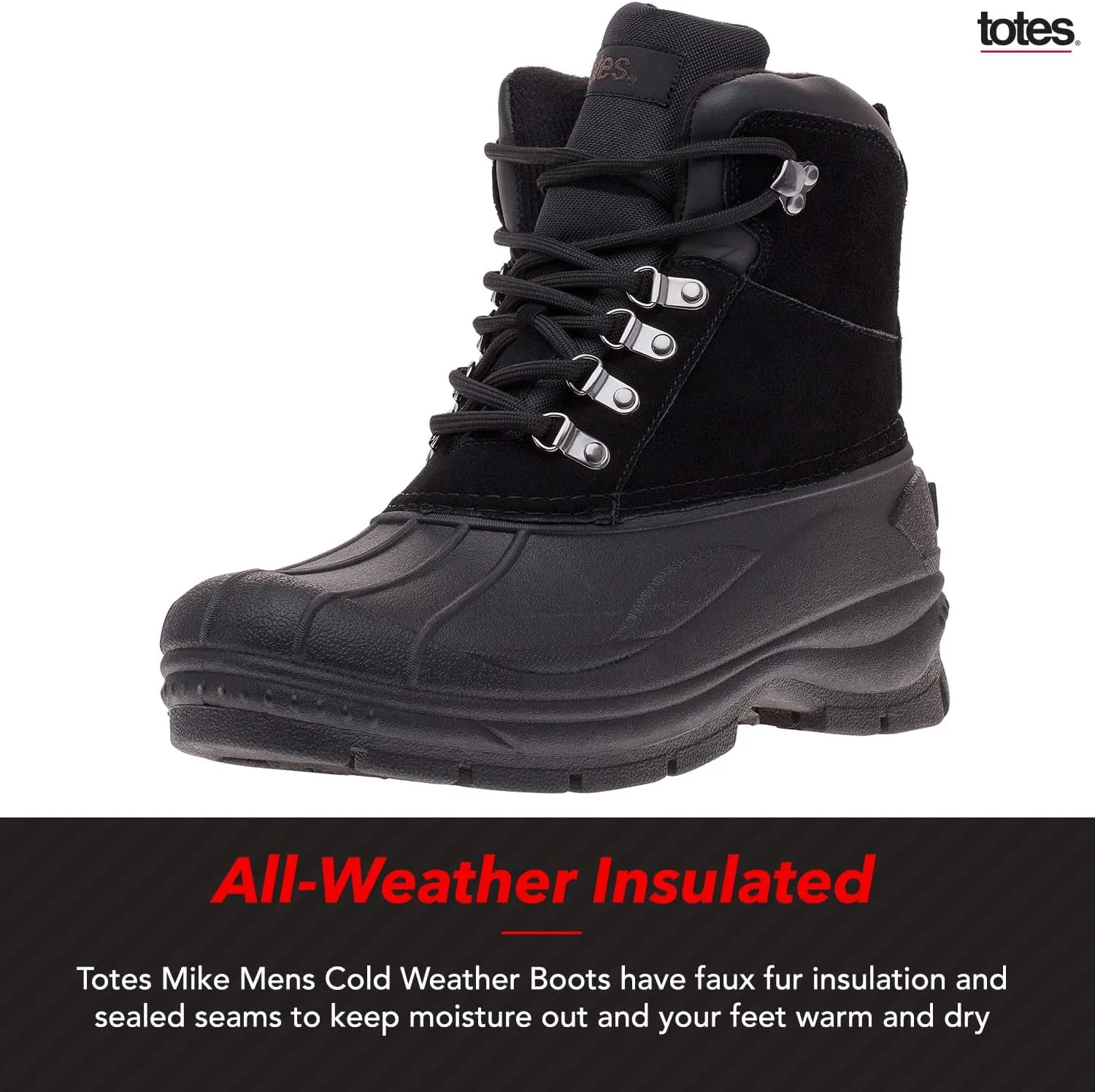 totes Men's Mike Waterproof Snow Winter Boots