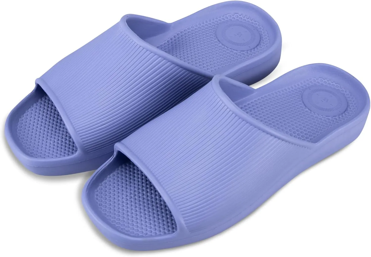 totes Women's Molded Ribbed Texture Slide Sandal