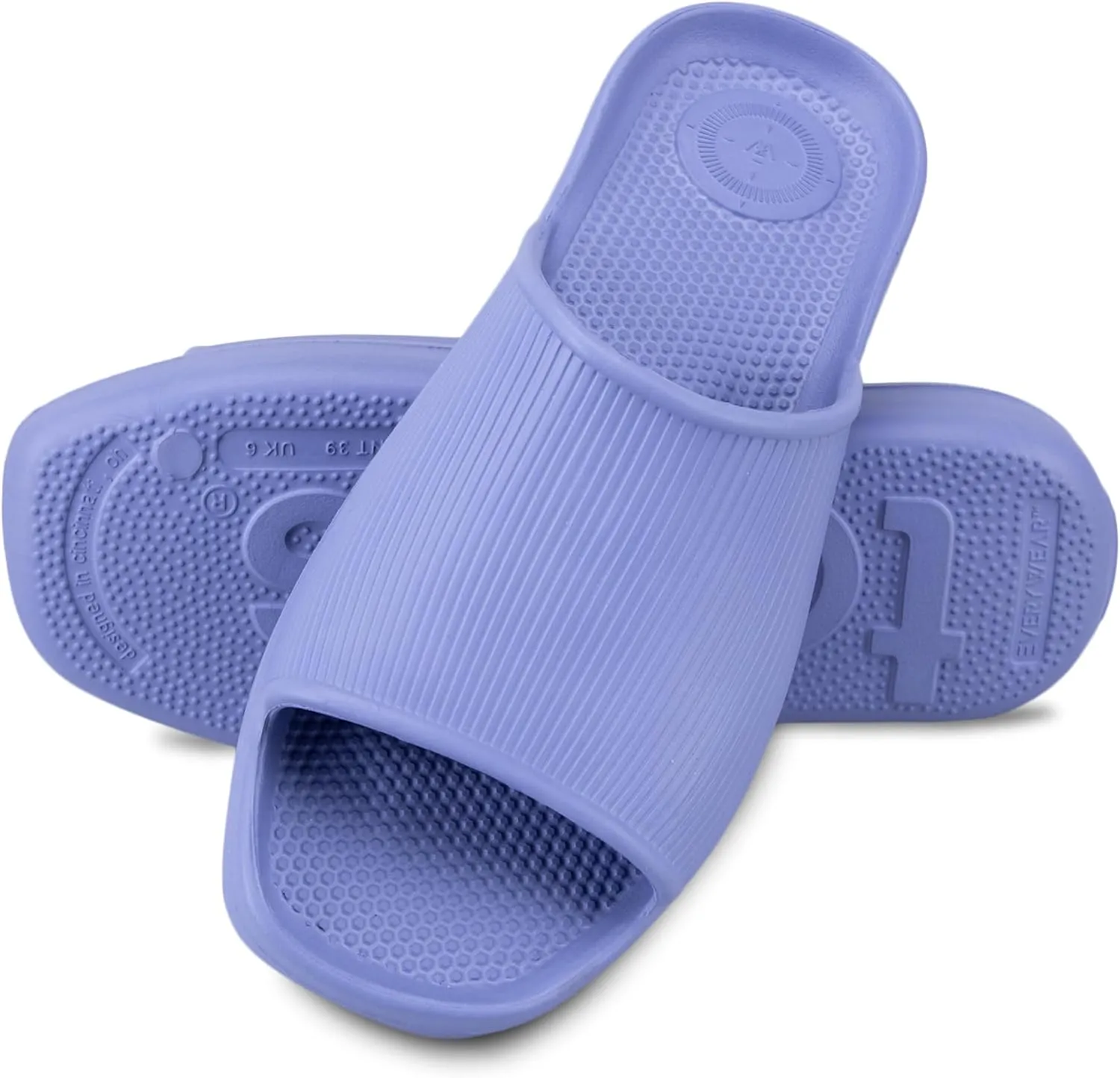 totes Women's Molded Ribbed Texture Slide Sandal