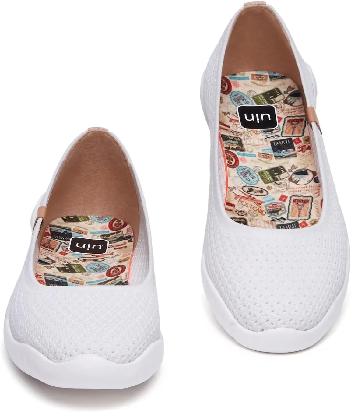 UIN Ballet Flats Shoes for Women Art Printed Wide Toe Casual Breathable Lightweight Slip On Women Loafers