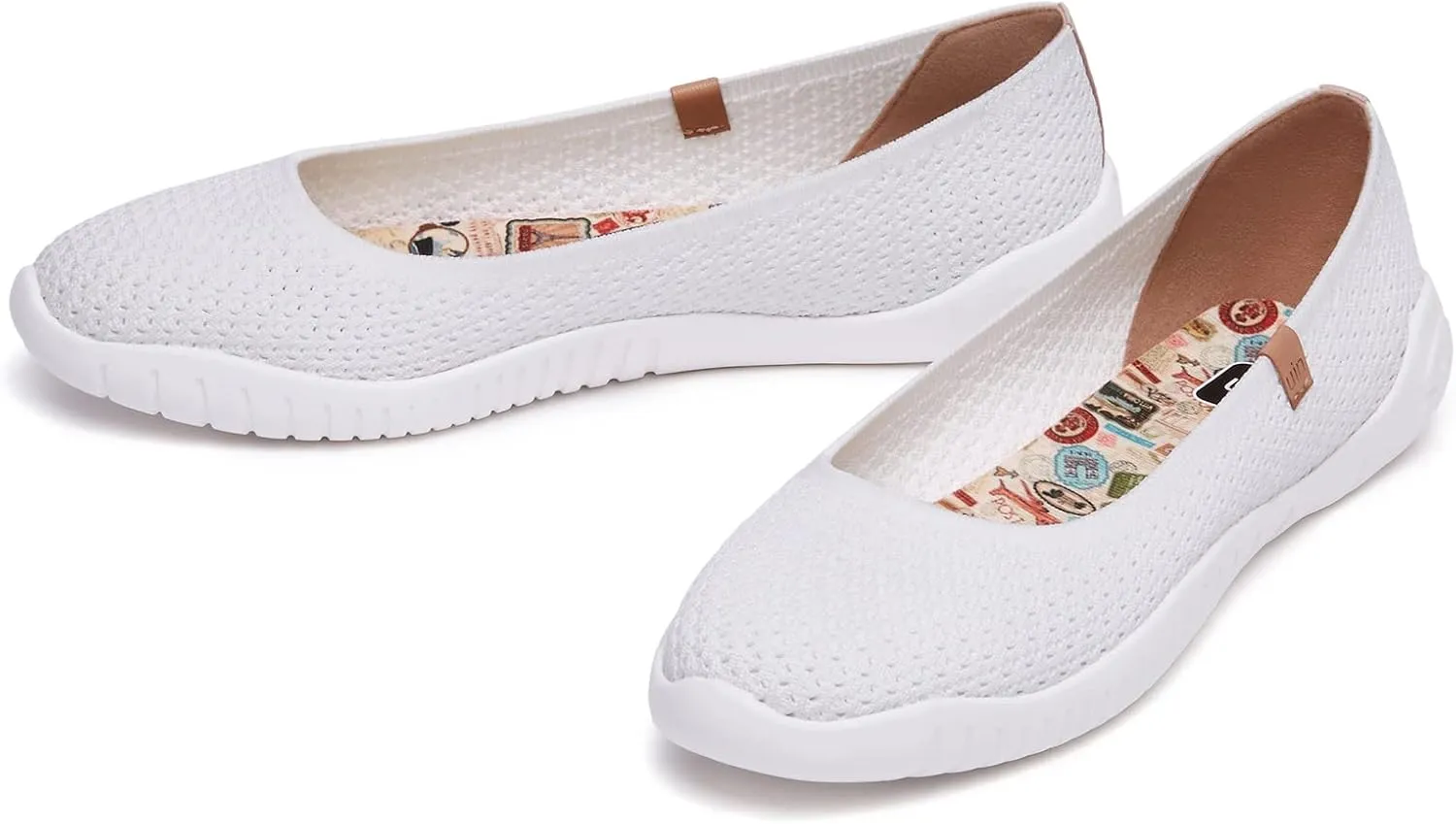 UIN Ballet Flats Shoes for Women Art Printed Wide Toe Casual Breathable Lightweight Slip On Women Loafers