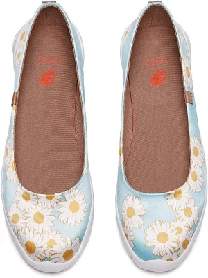 UIN Ballet Flats Shoes for Women Art Printed Wide Toe Casual Breathable Lightweight Slip On Women Loafers