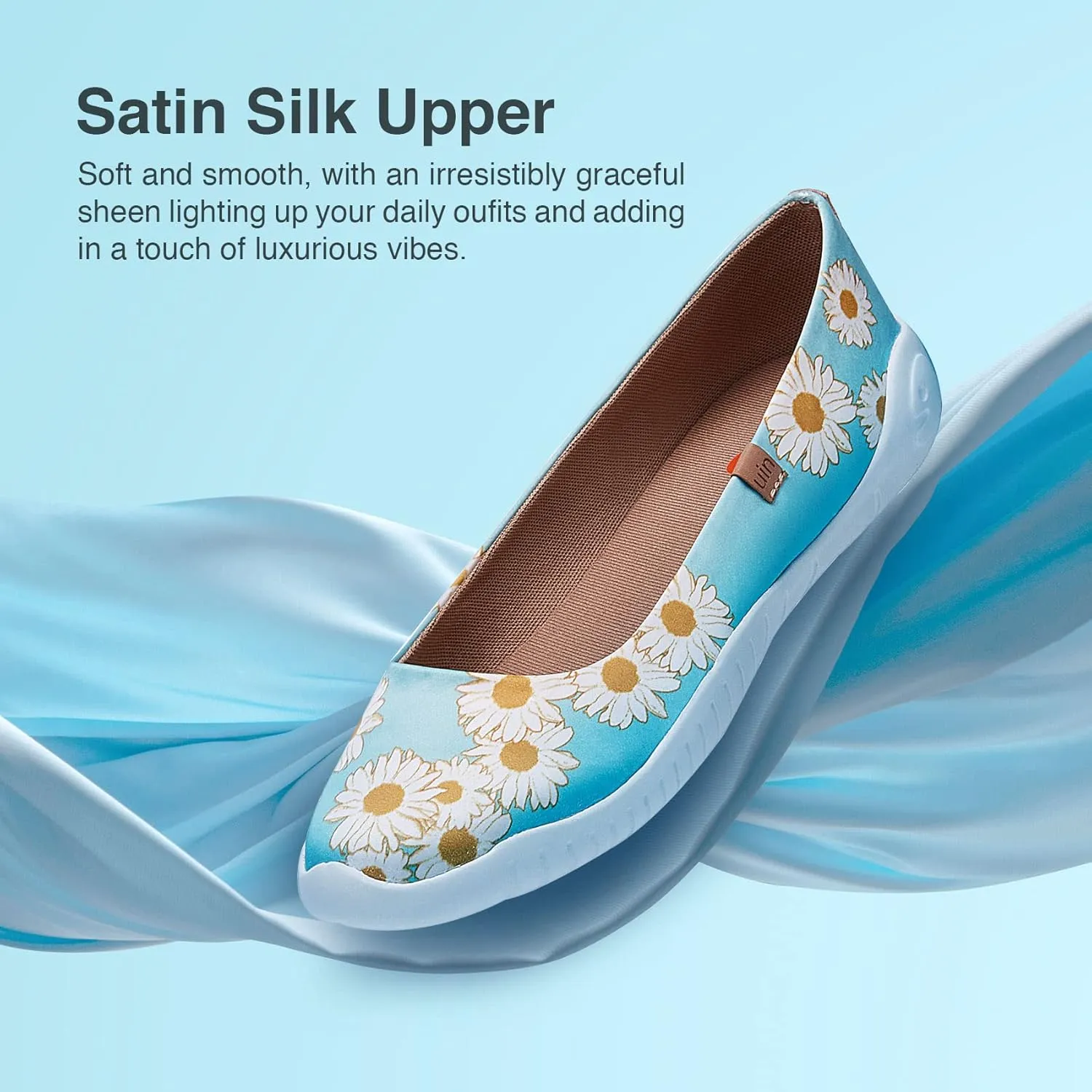 UIN Ballet Flats Shoes for Women Art Printed Wide Toe Casual Breathable Lightweight Slip On Women Loafers