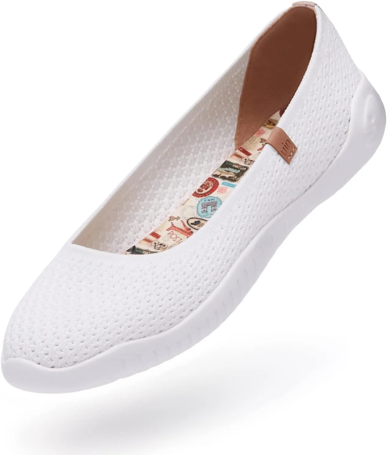 UIN Ballet Flats Shoes for Women Art Printed Wide Toe Casual Breathable Lightweight Slip On Women Loafers