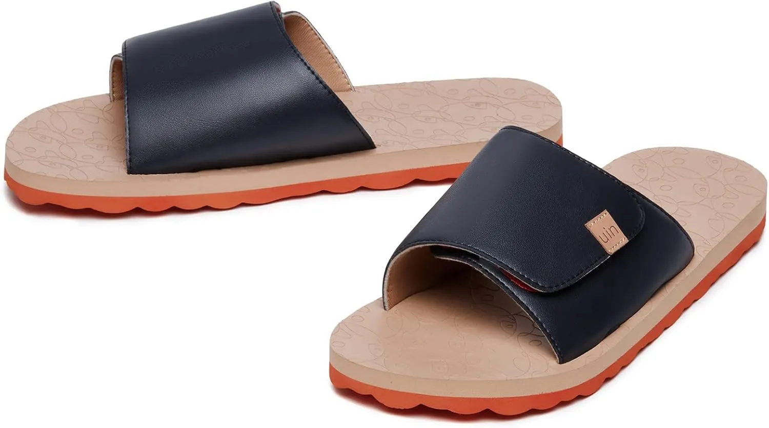 UIN Men's Flip Flops Thong Sandals Beach Summer Casual Art Painted Travel Comfort Slippers Blanes