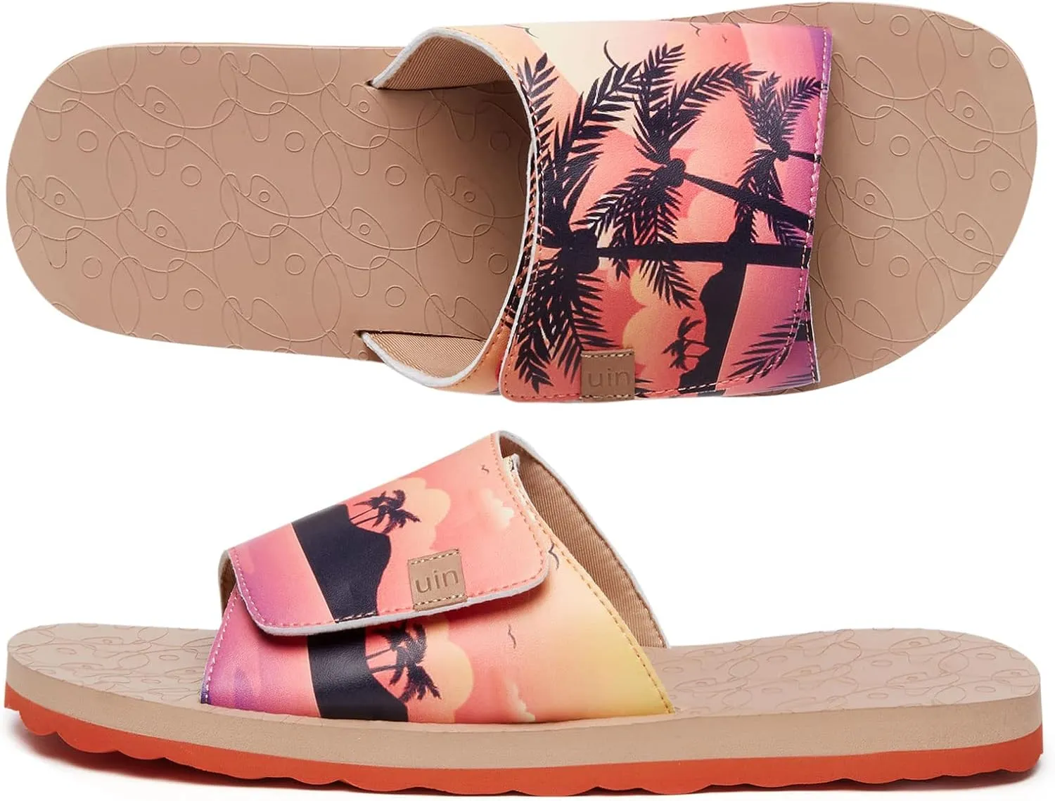 UIN Men's Flip Flops Thong Sandals Beach Summer Casual Art Painted Travel Comfort Slippers Blanes