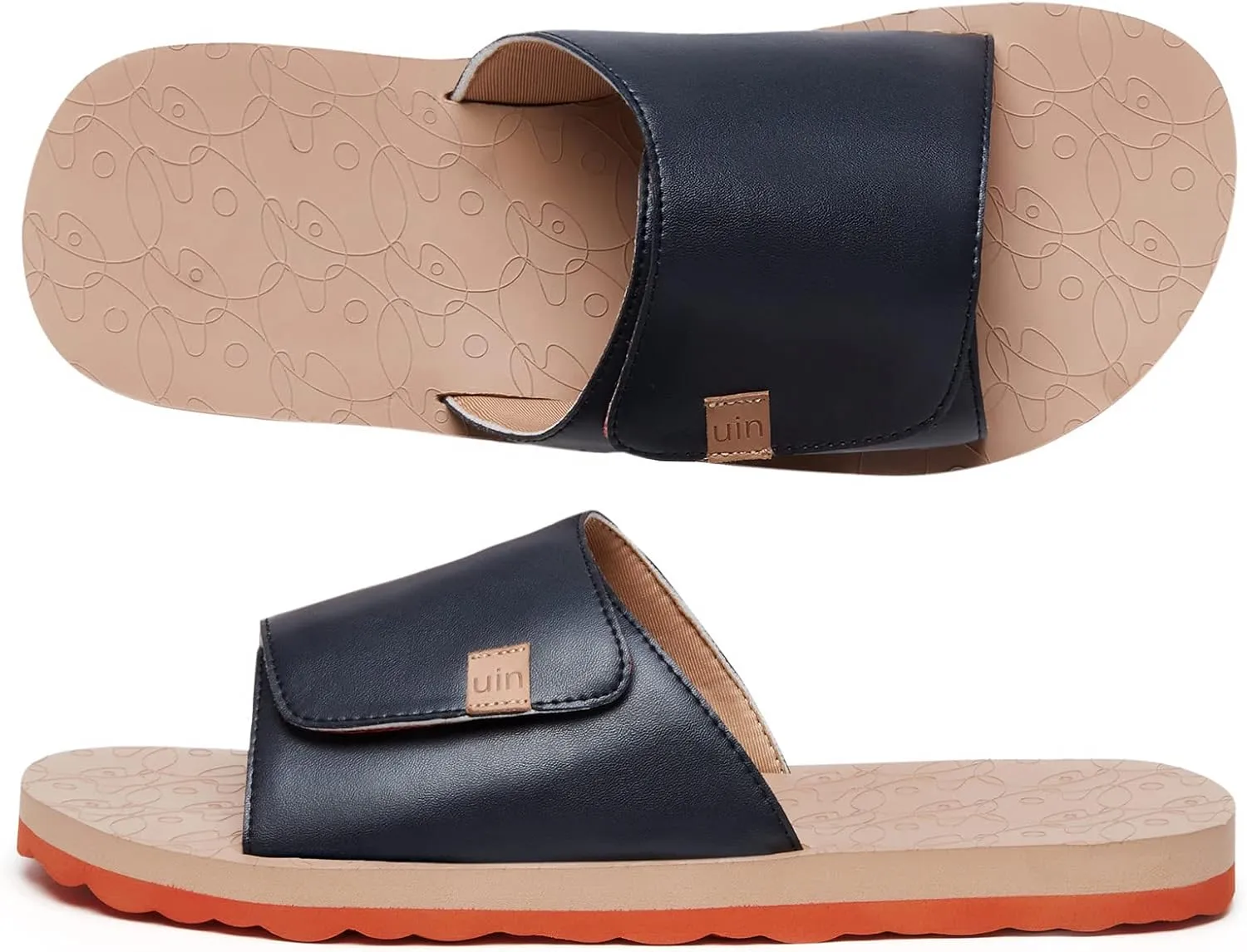 UIN Men's Flip Flops Thong Sandals Beach Summer Casual Art Painted Travel Comfort Slippers Blanes