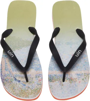 UIN Men's Flip Flops Thong Sandals Beach Summer Casual Art Painted Travel Comfort Slippers Blanes