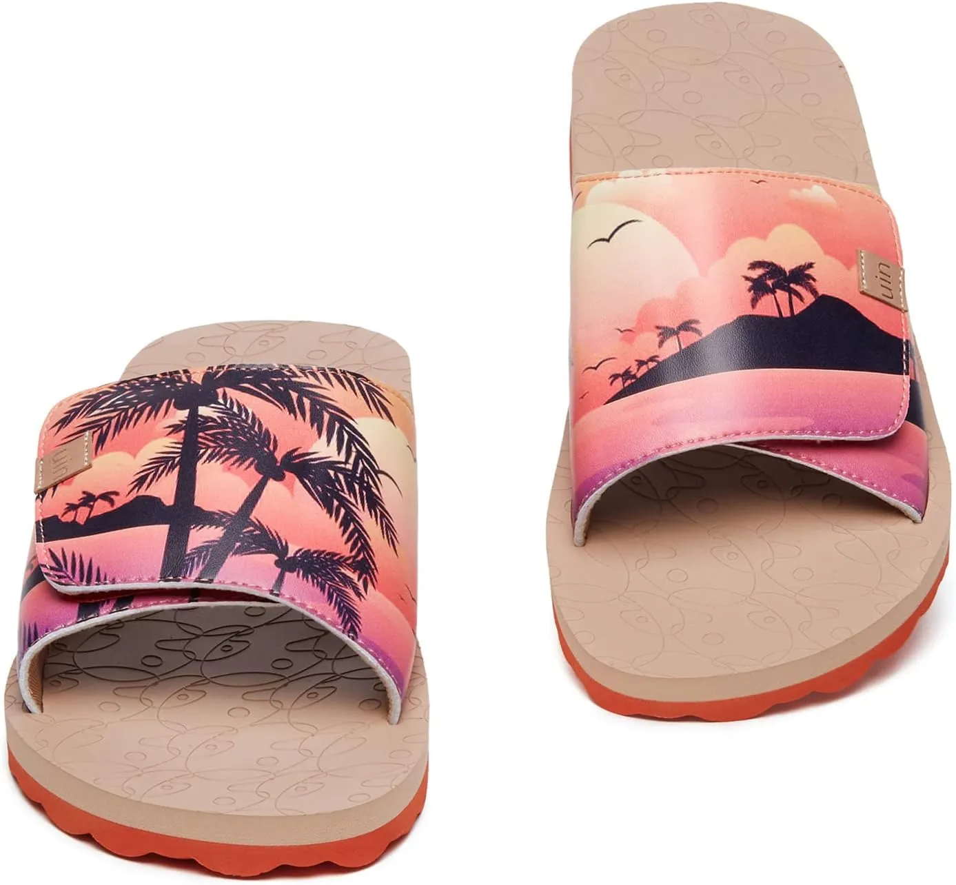 UIN Men's Flip Flops Thong Sandals Beach Summer Casual Art Painted Travel Comfort Slippers Blanes