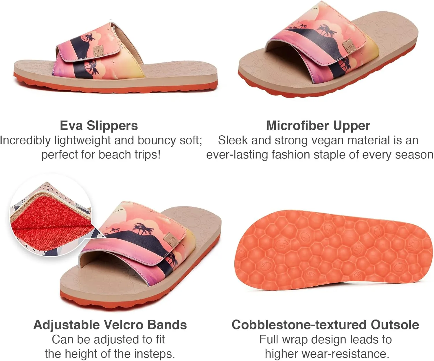 UIN Men's Flip Flops Thong Sandals Beach Summer Casual Art Painted Travel Comfort Slippers Blanes