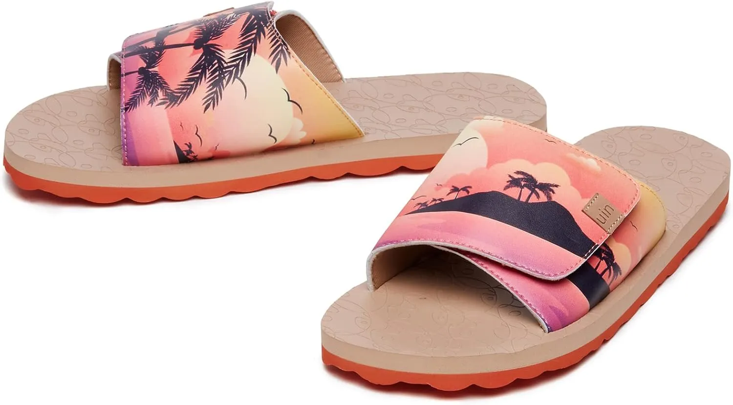 UIN Men's Flip Flops Thong Sandals Beach Summer Casual Art Painted Travel Comfort Slippers Blanes