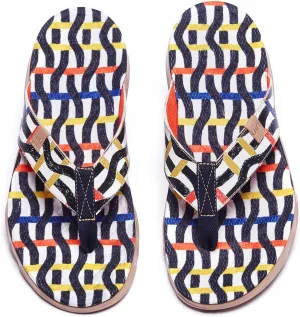 UIN Men's Flip Flops Thong Sandals Beach Summer Casual Art Painted Travel Comfort Slippers