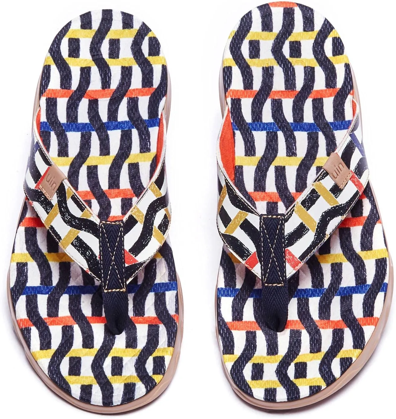 UIN Men's Flip Flops Thong Sandals Beach Summer Casual Art Painted Travel Comfort Slippers